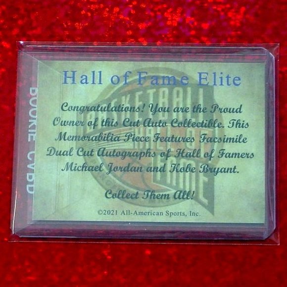 NBA Other Michael Jordan Kobe Bryant Hall Of Fame Facsimilie